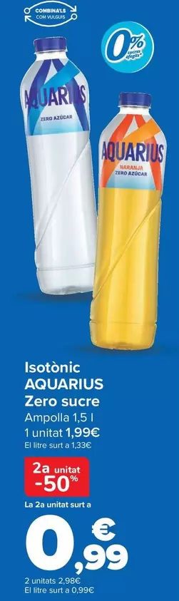 Aquarius - Isotónico Zero Azucar