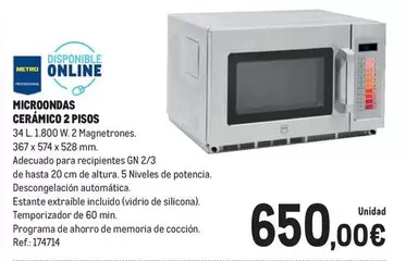 Microondas Ceramico 2 Pisos