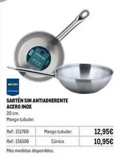 mango - Sartén Sin Antiadherente Acero Inox
