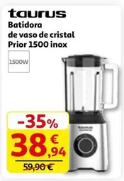 Taurus - Batidora De Vaso De Cristal Prior 1500 Inox