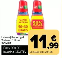 Somat - Lavavajillas En Gel Todo En 1 Limón
