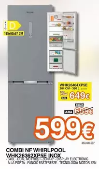 Hisense - Combi Nf Whirlpool WHK26368XPSE