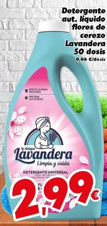 La Antigua Lavandera - Detergente Aut. Liquido Flores De Cerezo