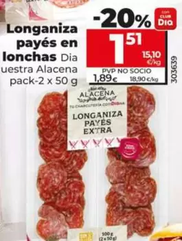 Dia Nuestra Alacena - Longaniza Payés En Lonchas 