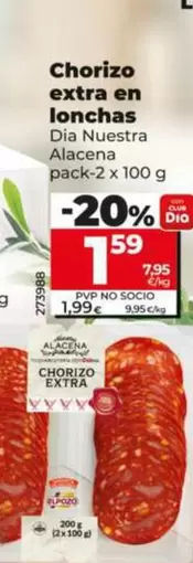 Dia Nuestra Alacena - Chorizo Extra En Lonchas 