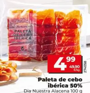 Dia Nuestra Alacena - Paleta De Cebo Ibérica 50% 