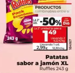 Ruffles - Patatas Sabor A Jamón Xl