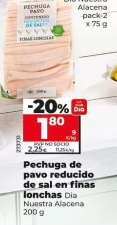 Dia Nuestra Alacena - Pechuga De Pavo Reducido De Sal En Finas Lonchas
