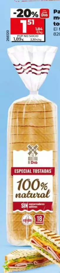 El Molino De Dia - Pan De Molde Para Tostadas 