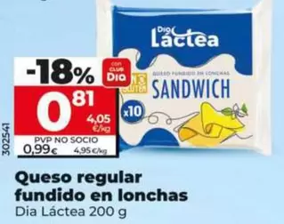 Dia Lactea - Queso Regular Fundido En Lonchas