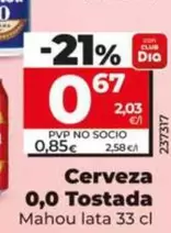 Mahou - Cerveza 0,0 Tostada