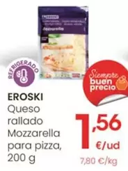 Eroski - Queso Rallado Mozzarella Para Pizza