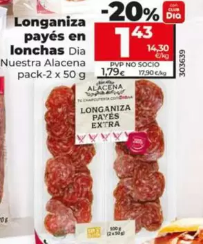 Dia Nuestra Alacena - Longaniza Payés En Lonchas Pack-2 X 50 G
