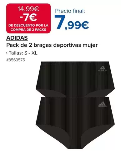 Adidas - Pack De 2 Bragas Deportivas Mujer