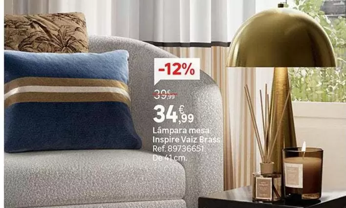 Lámpara Mesa Inspire Vaiz Brass
