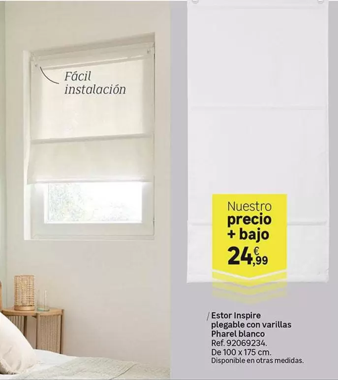 Estor Inspire Plegable Con Varillas Pharel Blanco