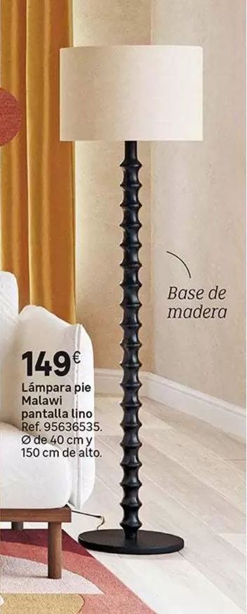 Lampara Pie Malawi Pantalla Lino