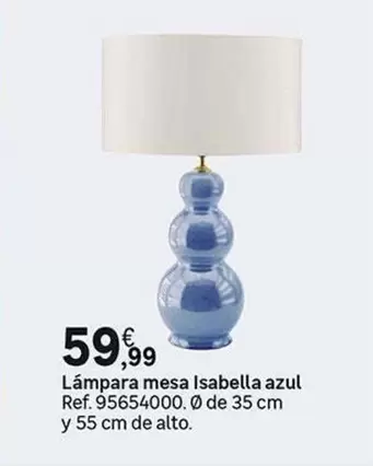 Lámpara Mesa Isabella Azul
