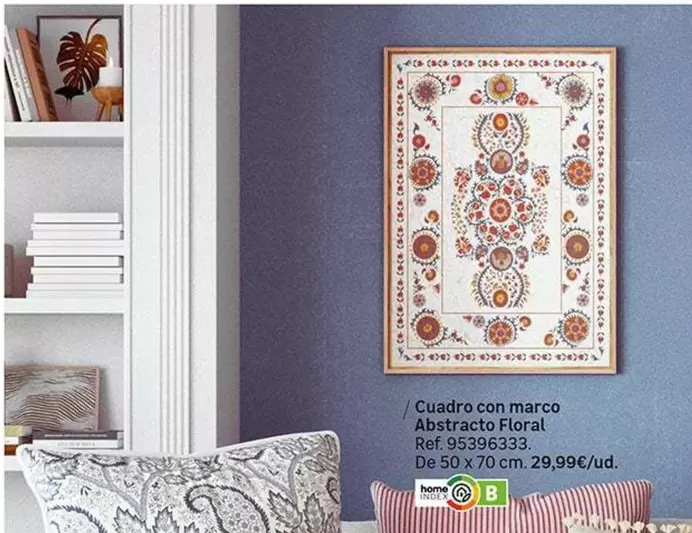 Cuadro Con Marco Abstracto Floral