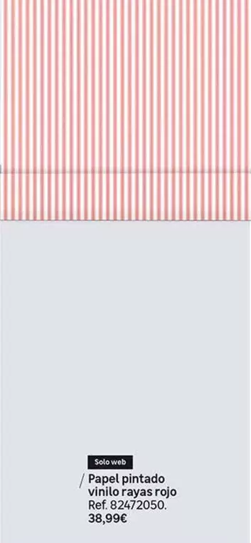 Papel Pintado Vinilo Rayas Rojo