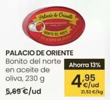 Palacio de Oriente - Bonito Del Norte En Aceite De Oliva