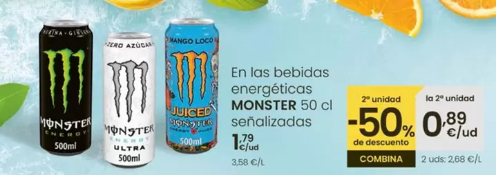 Monster - En Las Bebidas Energeticas 50 Cl Senalizadas
