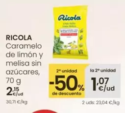 Ricola - Caramelo De Limon Y Melsa Sin Azucares