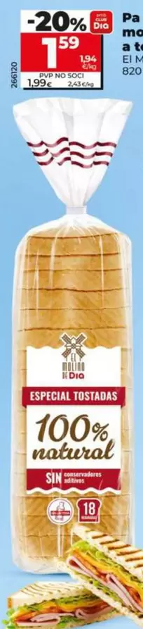 El Molino De Dia - Pan De Molde Para Tostadas 