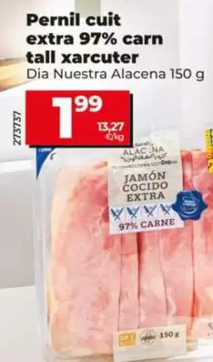 Dia Nuestra Alacena - Jamón Cocido Extra 97% Carne Corte Charcutero
