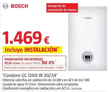 Bosch - Calderas De Gas 'Condens Gc 1200 W 20/24'