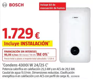 Bosch - Calderas De Gas 'Condens 4300i W 24/25 C'