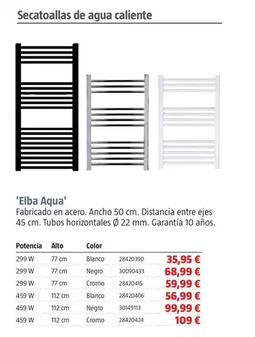 Secatoallas De Agua Caliente 'Elba Aqua'