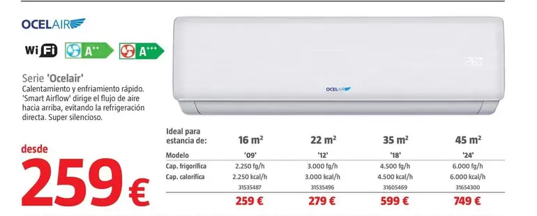 Ocelair - Aire Acondicionado Split 
