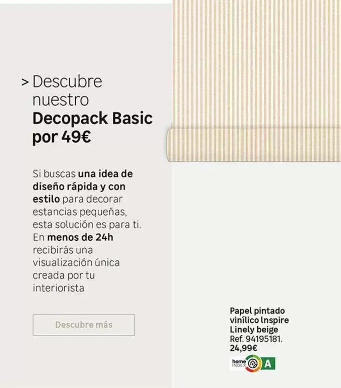 Papel Pintado Vinilico Inspire Linely Beige