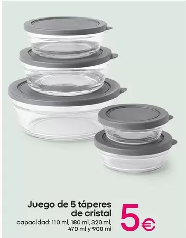 Cristal - Juego De 5 Taperes De