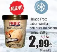 Froiz - Helado Sabor Vainilla Con Nuez Macadamia Tarrina 350 G