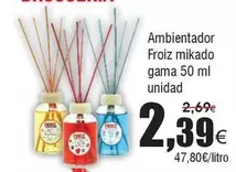 Froiz - Ambientador Mikado Gama 50 Ml Unidad
