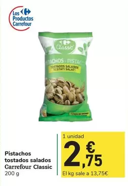carrefour - Pistachos Tostados Salados Classic