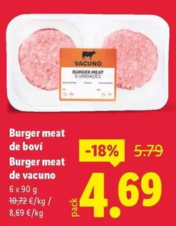 Burger Meat De Vacuno