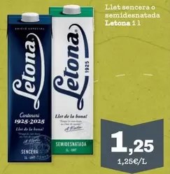 Letona - Llet Sencera O Semidesnatada