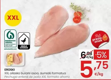 Eroski - Pechuga Entera De Pollo XXL Formato Ahorro