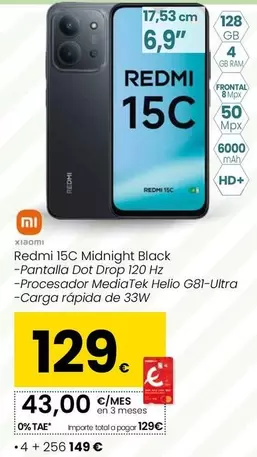 Xiaomi - Redmi 15C Midnight Black