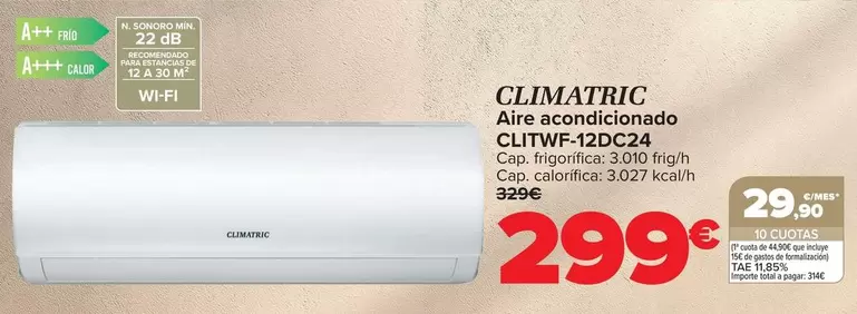 climatric - Aire Acondicionado CLITWF-12DC24