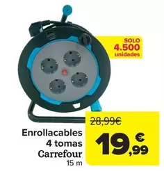 Carrefour - Enrollacables  4 Tomas 