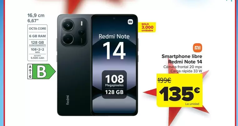 Xiaomi - Smartphone Libre Redmi Note 14