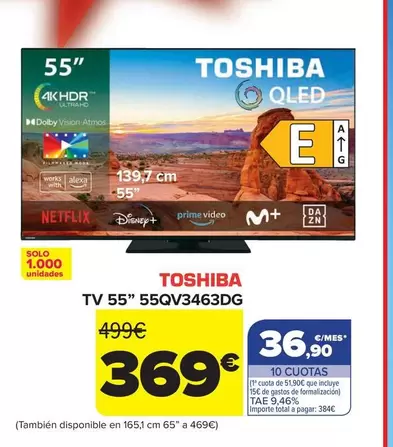 Toshiba - Tv 55" 55qv3463dg