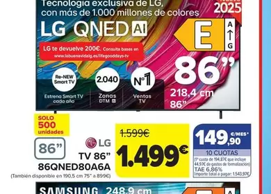 LG - Tv 86" 86QNED80A6A