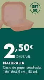Naturalia - Cesta De Papel Cuadrada