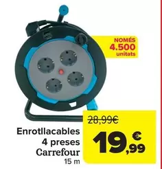 Carrefour - Enrollacables  4 Tomas 
