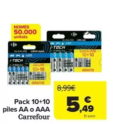 Carrefour - Pack 10+10 Pilas AA O AAA